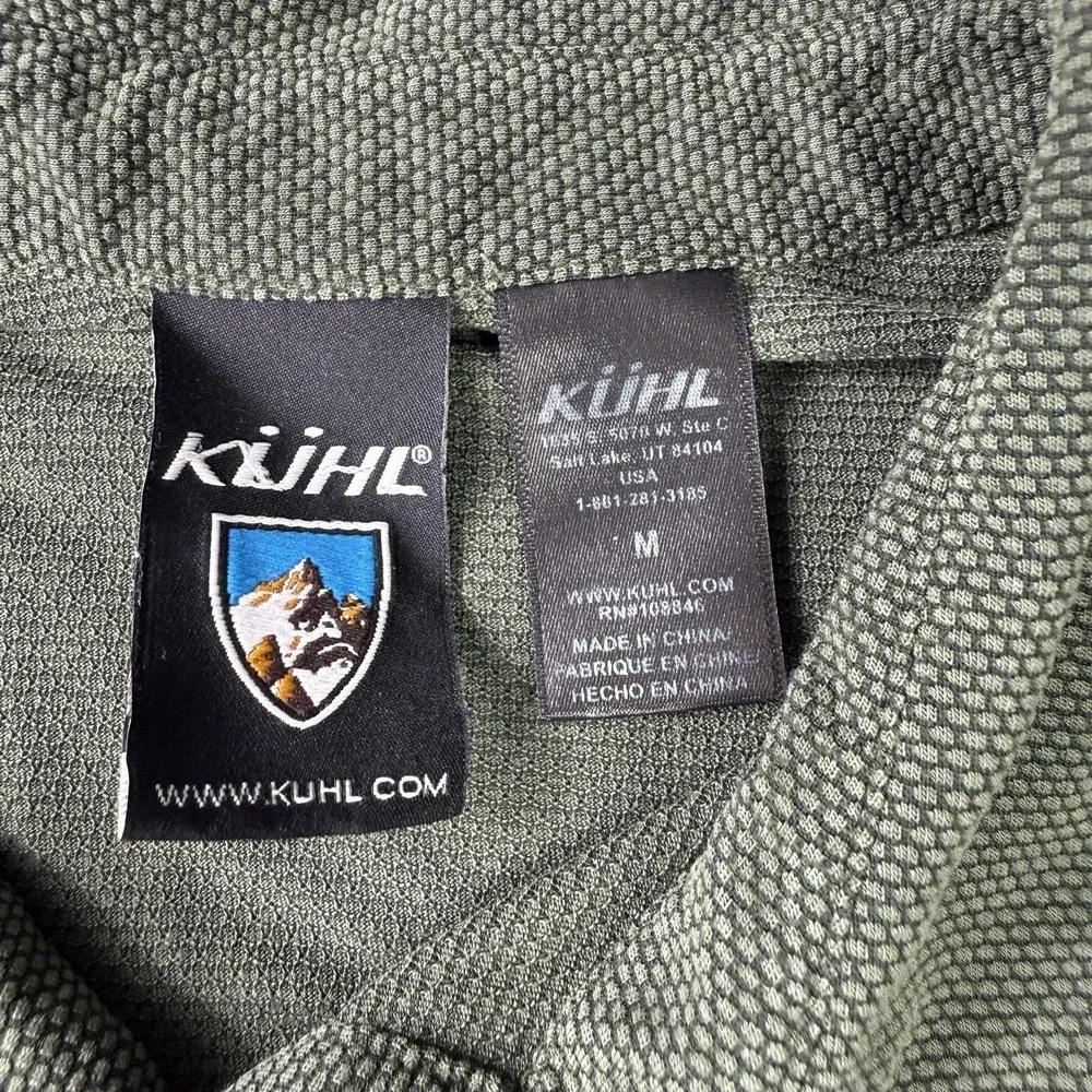 KUHL Engineered Performance Polo Shirt Mens Medium Wicking Forest Green Stretch - Picture 3 of 8